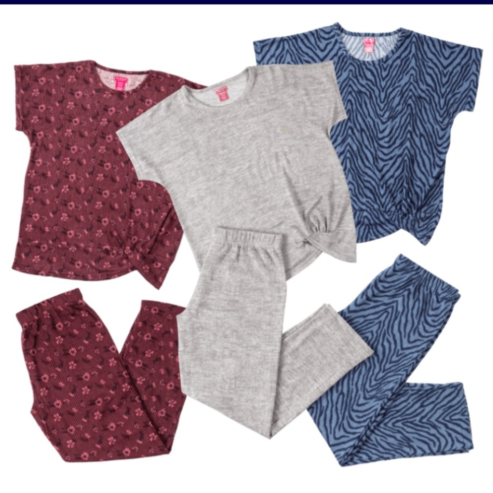 NWT Isaac Mizrahi Lounge pajamas set grey black pants and short sleeve top - Picture 5 of 16